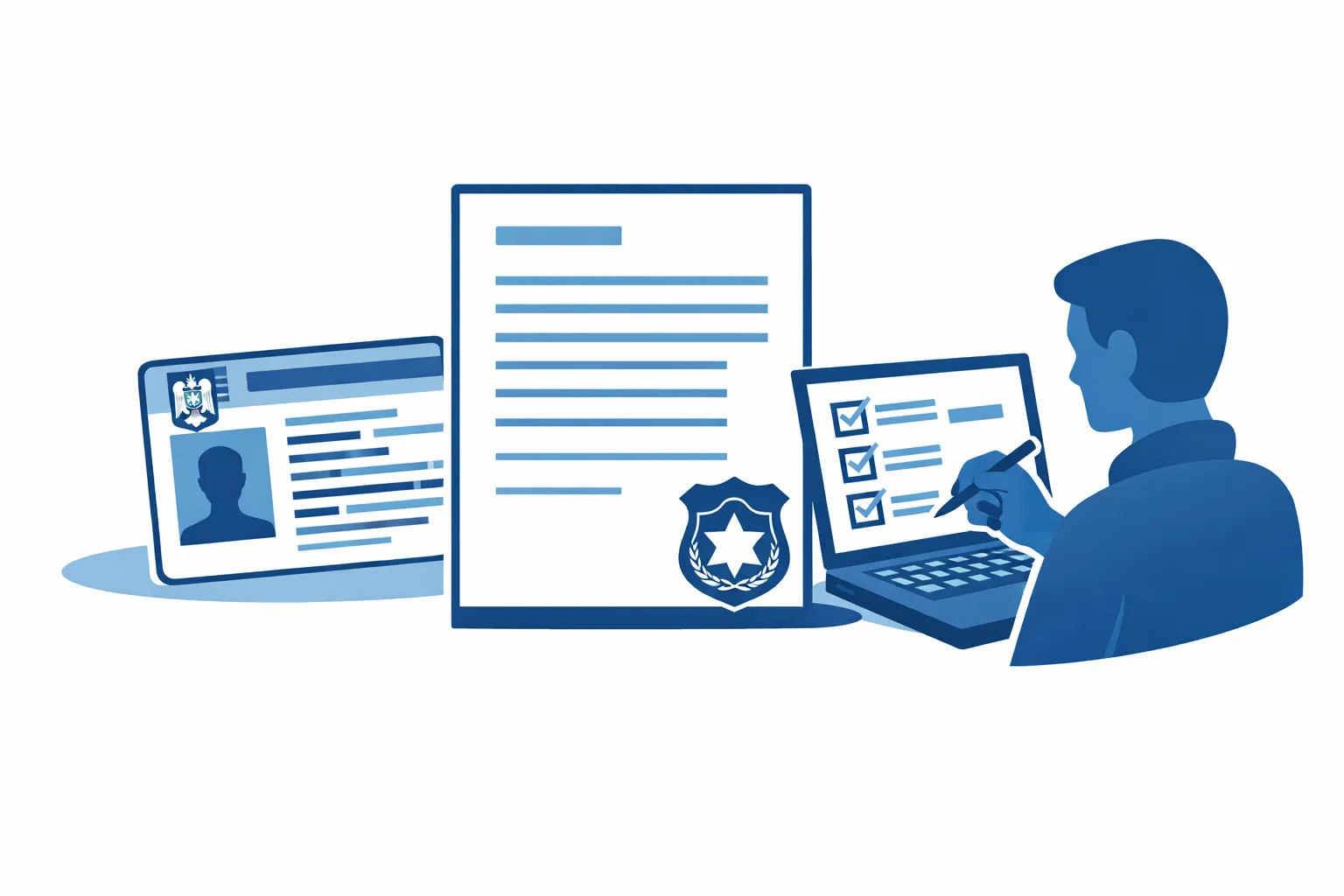 Completare cerere cazier judiciar online pe laptop